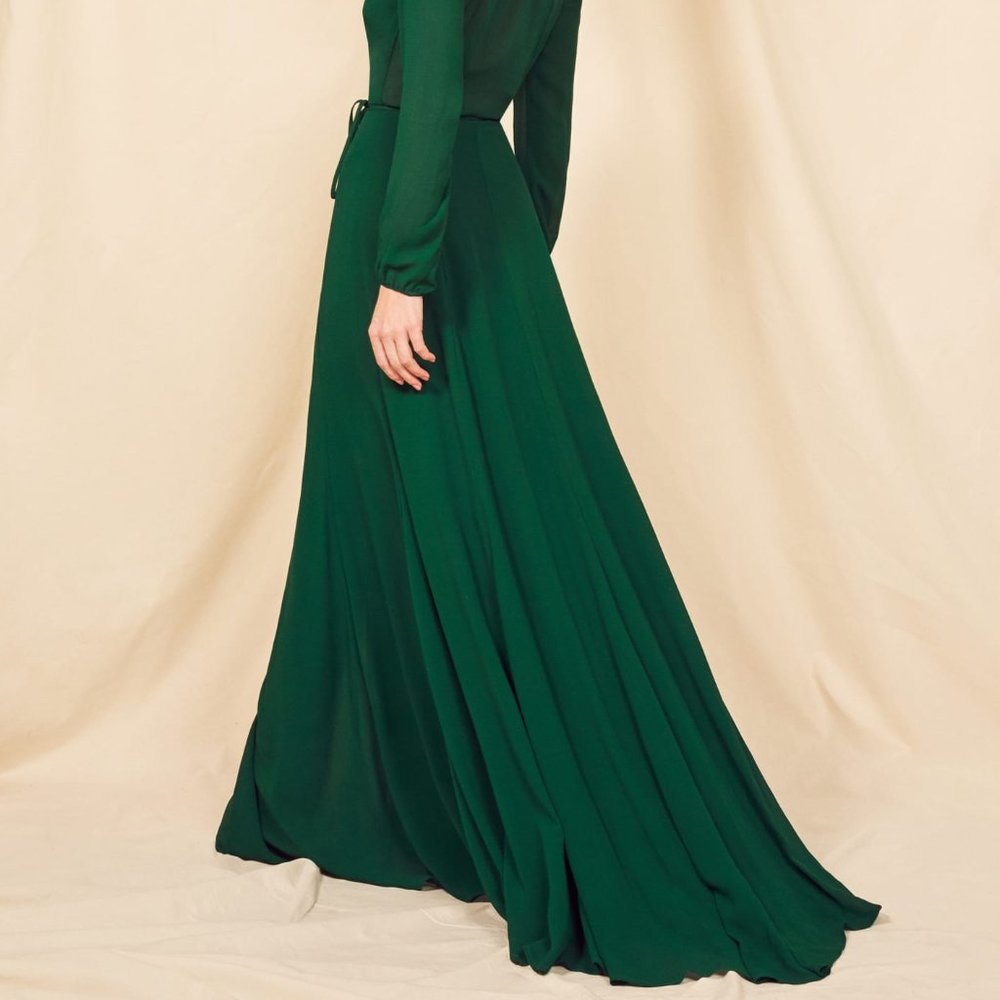 Reformation Milan Dress Emerald NWOT - Picture 6 of 11